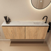 MONDIAZ TURE-DLUX 120cm toiletmeubel Washed Oak. EDEN wastafel Opalo positie rechts. Met 1 kraangat. SW1104623