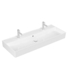 Villeroy & Boch Memento 2.0 wastafel onderzijde geslepen 120x47cm met overloop 2 kraangaten ceramic+ wit SW336067