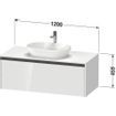 Duravit Ketho 2 wastafelonderbouwkast incl. consoleplaat met 1 lade 120x55x45.9cm met handgreep antraciet betongrijs mat SW772662