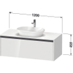 Duravit Ketho 2 wastafelonderbouwkast incl. consoleplaat met 1 lade 120x55x45.9cm met handgreep antraciet noten mat SW772400