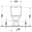 Duravit Serie 1930 staand toilet 38x39x65cm duoblok zonder reservoir diepspoel PK wit 0293318