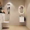 MONDIAZ TURE-DLUX 40cm toiletmeubel Talc. EDEN wastafel Glace positie rechts. Zonder kraangat. SW1103079