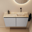 MONDIAZ TURE-DLUX 80cm toiletmeubel Plata. EDEN wastafel Frappe positie rechts. Zonder kraangat. SW1102925