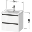 Duravit Ketho 2 wastafelonderbouwkast met 2 laden 58.4x45.5x54.9cm met grepen antraciet donker noten mat SW772719