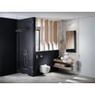 Geberit Aquaclean tuma wandcloset met douche wc zwart glas decorplaat met zwarte wandbediening wit SW809482