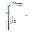GROHE essence new Keukenkraan - hoog - uittrekbare l uitloop - 2 straalsoorten - chroom 0467941