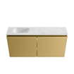 MONDIAZ TURE-DLUX 100cm toiletmeubel Oro. EDEN wastafel Opalo positie links. Zonder kraangat. SW1104462