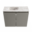MONDIAZ TURE-DLUX 60cm toiletmeubel Smoke. EDEN wastafel Glace positie links. Zonder kraangat. SW1103567