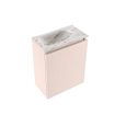 MONDIAZ TURE-DLUX 40cm toiletmeubel Rosee. EDEN wastafel Glace positie links. Zonder kraangat. SW1103500