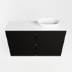 Mondiaz Fowy Toiletmeubel - 80x50x23cm - urban mat - 0 kraangaten - wasbak rechts - 2 deuren - solid surface - blad MDF - wasbak: wit SW760926