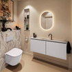MONDIAZ TURE-DLUX 120cm toiletmeubel Cale. EDEN wastafel Glace positie midden. Met 1 kraangat. SW1103233