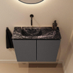 MONDIAZ TURE-DLUX 60cm toiletmeubel Dark Grey. EDEN wastafel Lava positie links. Zonder kraangat. SW1103780