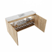 MONDIAZ TURE-DLUX 100cm toiletmeubel Washed Oak. EDEN wastafel Opalo positie midden. Met 1 kraangat. SW1104626