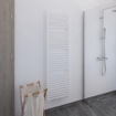 Plieger Palermo designradiator verticaal 1702x500mm 799 watt wit inclusief universele aansluitset recht chroom SW225880