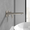 Villeroy & Boch Antao 2-gats eengreeps wandmengkraan - zonder Push-Open afvoergarnituur - Matt Brushed Nickel (RVS) SW974179