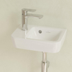 Villeroy & Boch O.novo fontein 36X25cm 1 kraangat links met overloop ceramic+ wit OUTLETSTORE STORE35999