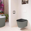 MONDIAZ LAVIE wandclosetpack - 36x53cm - diepspoel - rimless - Smoke (grijs) - softclose - quick-release - toiletzitting - Urban (zwart) SW1208749
