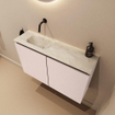MONDIAZ TURE-DLUX 80cm toiletmeubel Rosee. EDEN wastafel Ostra positie links. Zonder kraangat. SW1105017