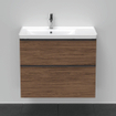 Duravit D-Neo wastafelonderkast 78.4x62.5x45.2cm 2 lades Noten (donker) Mat SW640789