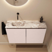 MONDIAZ TURE-DLUX 80cm toiletmeubel Rosee. EDEN wastafel Glace positie links. Zonder kraangat. SW1103499