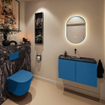 MONDIAZ TURE-DLUX 80cm toiletmeubel Jeans. EDEN wastafel Lava positie midden. Zonder kraangat. SW1103857