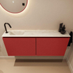 MONDIAZ TURE-DLUX 120cm toiletmeubel Fire. EDEN wastafel Ostra positie links. Met 1 kraangat. SW1104864