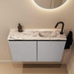 MONDIAZ TURE-DLUX 80cm toiletmeubel Plata. EDEN wastafel Glace positie rechts. Met 1 kraangat. SW1103453