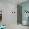 FugaFlow Eccelente Vetro inloopdouche badkamer - 70x200cm - rookglas - wandarm - geborsteld messing - SW1125083