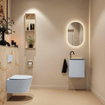 MONDIAZ TURE-DLUX 40cm toiletmeubel Clay. EDEN wastafel Frappe positie rechts. Met 1 kraangat. SW1102748