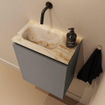 MONDIAZ TURE-DLUX 40cm toiletmeubel Smoke. EDEN wastafel Frappe positie links. Zonder kraangat. SW1103023
