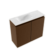 MONDIAZ TURE-DLUX 60cm toiletmeubel Rust. EDEN wastafel Opalo positie links. Zonder kraangat. SW1104524