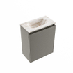 MONDIAZ TURE-DLUX 40cm toiletmeubel Smoke. EDEN wastafel Frappe positie midden. Zonder kraangat. SW1103047