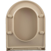 QeramiQ Dely Swirl Toiletset - 36.3x51.7cm - Geberit UP320 Burda inbouwreservoir - slim zitting - mat witte metalen bedieningsplaat - ronde knoppen - beige SW1130222
