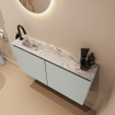 MONDIAZ TURE-DLUX 100cm toiletmeubel Greey. EDEN wastafel Glace positie links. Met 1 kraangat. SW1103319