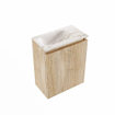 MONDIAZ TURE-DLUX 40cm toiletmeubel Washed Oak. EDEN wastafel Frappe positie links. Met 1 kraangat. SW1103102