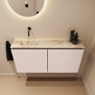 MONDIAZ TURE-DLUX 100cm toiletmeubel Rosee. EDEN wastafel Frappe positie links. Zonder kraangat. SW1102965
