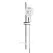 GROHE Rainshower SmartActive 130 Cube Glijstangset - 60cm - vierkante handdouche - 3 straalsoorten - gladde doucheslang - met zeepschaal - chroom/moon white SW472305