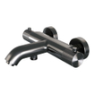 Brauer Gunmetal Carving Badkraan - douchegarnituur - handdouche staaf 1 stand - carving knop - PVD - geborsteld gunmetal SW715945