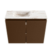 MONDIAZ TURE-DLUX 60cm toiletmeubel Rust. EDEN wastafel Frappe positie links. Met 1 kraangat. SW1103015