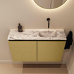 MONDIAZ TURE-DLUX 80cm toiletmeubel Oro. EDEN wastafel Glace positie rechts. Zonder kraangat. SW1103451