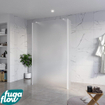 FugaFlow Eccelente Vetro Vrijstaande inloopdouche badkamer - 120x200cm - Glas mat - antikalk - 8mm veiligheidsglas - 2 zijwanden 30cm - met wandarmen en hoekprofielen - Wit mat - SW1125665