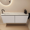 MONDIAZ TURE-DLUX 120cm toiletmeubel Linen. EDEN wastafel Opalo positie links. Met 1 kraangat. SW1104396