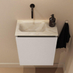 MONDIAZ TURE-DLUX 40cm toiletmeubel Linen. EDEN wastafel Ostra positie links. Zonder kraangat. SW1104893