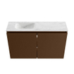 MONDIAZ TURE-DLUX 80cm toiletmeubel Rust. EDEN wastafel Opalo positie links. Met 1 kraangat. SW1104533