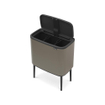 Brabantia Bo Touch Bin Afvalemmer - 3x11 liter - 3 kunststof binnenemmers - platinum SW1117522