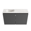 MONDIAZ TURE-DLUX 80cm toiletmeubel Dark Grey. EDEN wastafel Ostra positie links. Met 1 kraangat. SW1104787