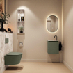 MONDIAZ TURE-DLUX 40cm toiletmeubel Army. EDEN wastafel Glace positie links. Met 1 kraangat. SW1103144
