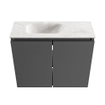 MONDIAZ TURE-DLUX 60cm toiletmeubel Dark Grey. EDEN wastafel Ostra positie links. Met 1 kraangat. SW1104790