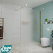 FugaFlow Eccelente Vetro inloopdouche badkamer - 140x200cm - mat glas - wandarm - geborsteld messing SW1124742