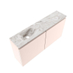 MONDIAZ TURE-DLUX 100cm toiletmeubel Rosee. EDEN wastafel Glace positie links. Zonder kraangat. SW1103474